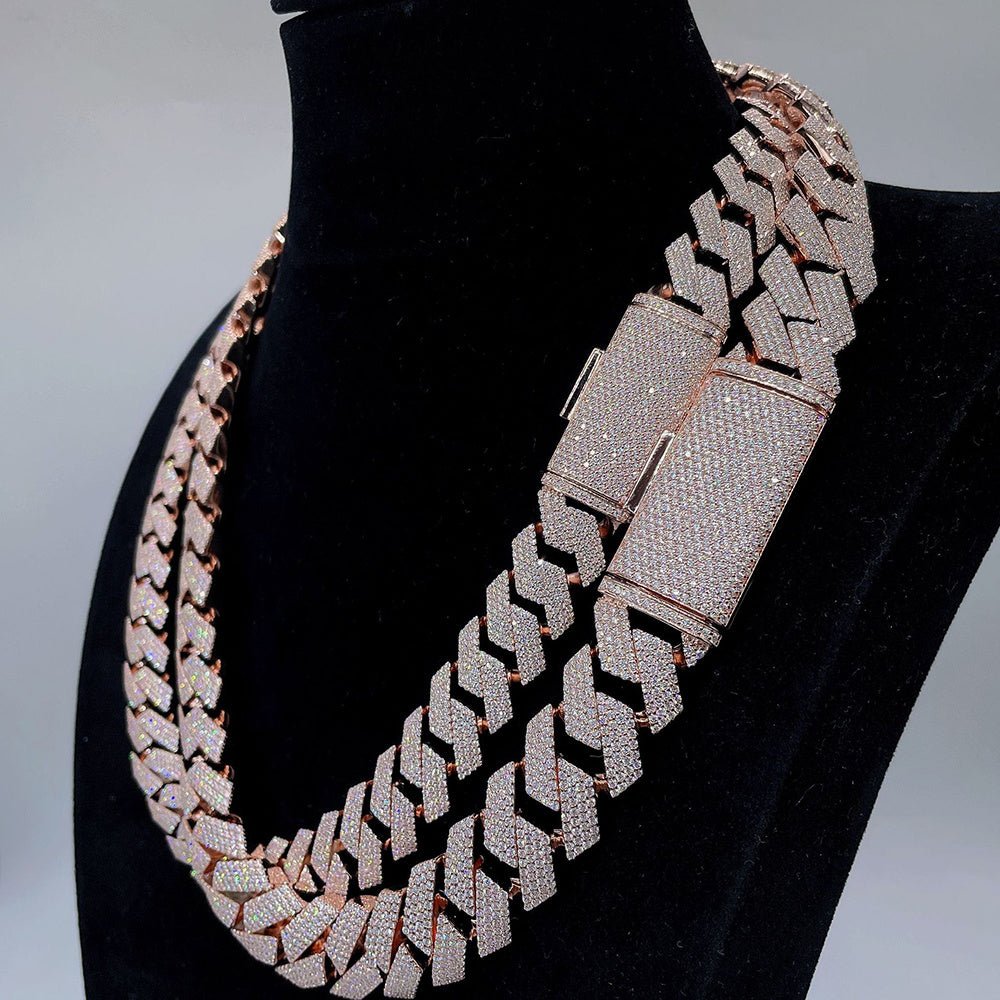 S925 Silver Moissanite Cuban Link Chain - Design My Universe