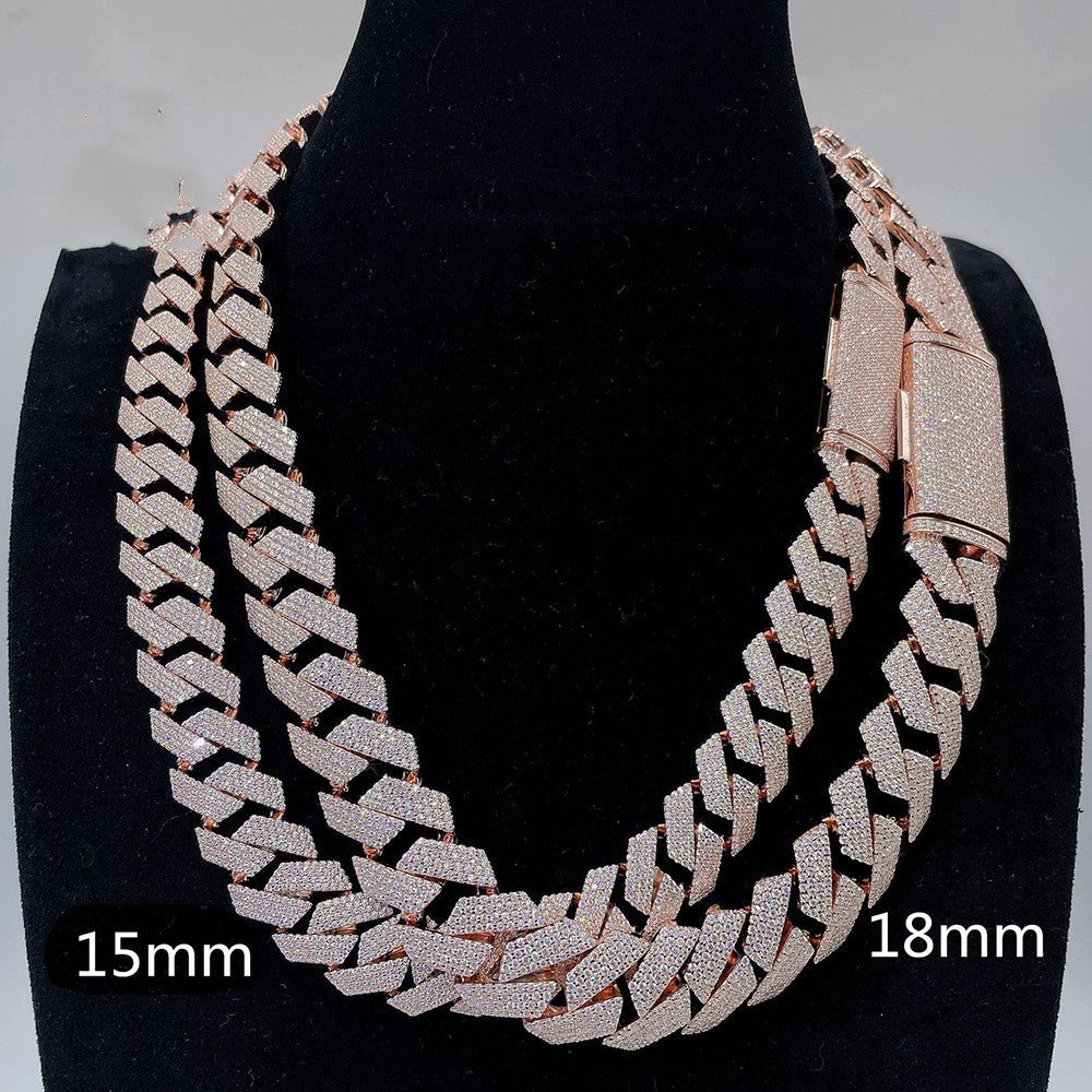 S925 Silver Moissanite Cuban Link Chain - Design My Universe